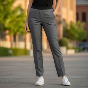 Chic Women's Black and Gray Straight Leg Pants